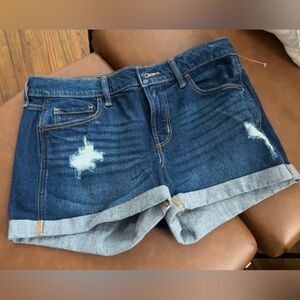 Old Navy Dark Blue Jean Shorts Boyfriend Mid-rise